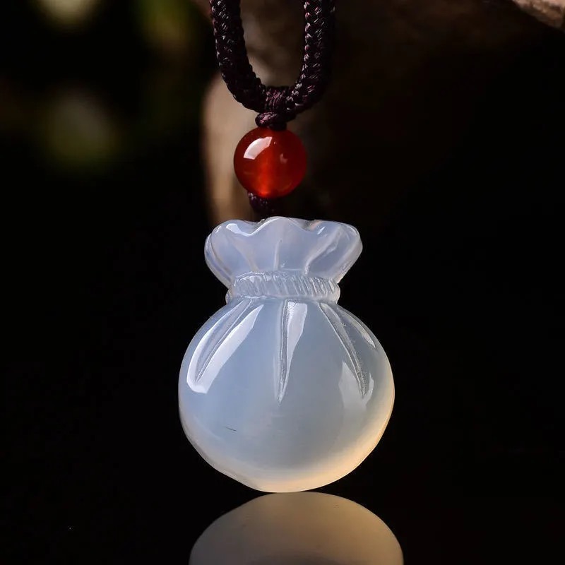Women Fashion Jewellery - العقيق الطبيعي نعمة حقيبة قلادة قلادة
