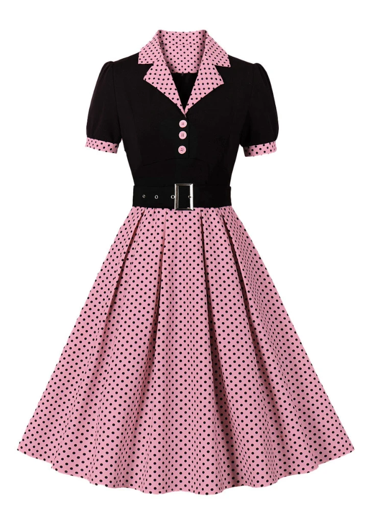 Women'S Fashion From The 60S - فساتين عتيقة بطيات منقطة للنساء ،