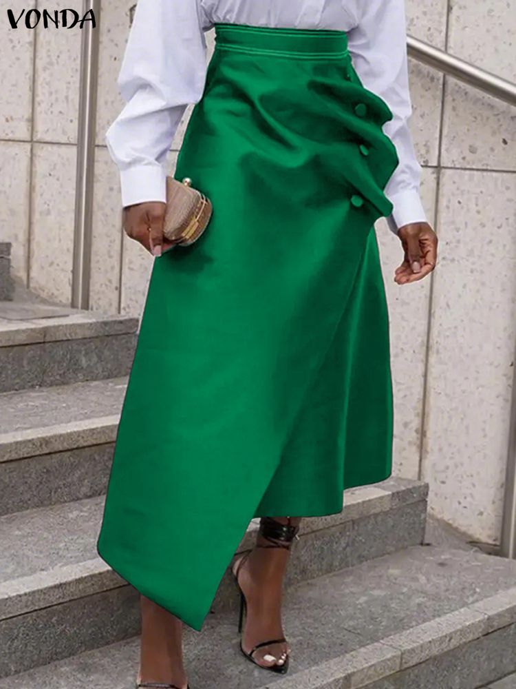Women'S Fashion Kilt - حجم كبير التنانير الساتان فوندا أنيقة