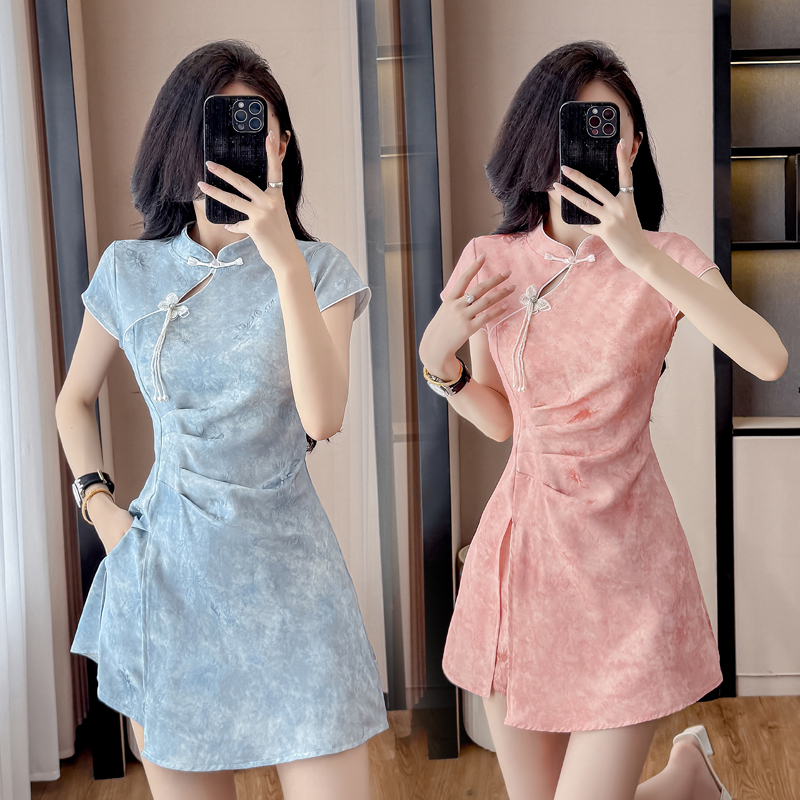 Ruched Dress Mini - طقم شيونغسام جديد على الطراز الصيني: