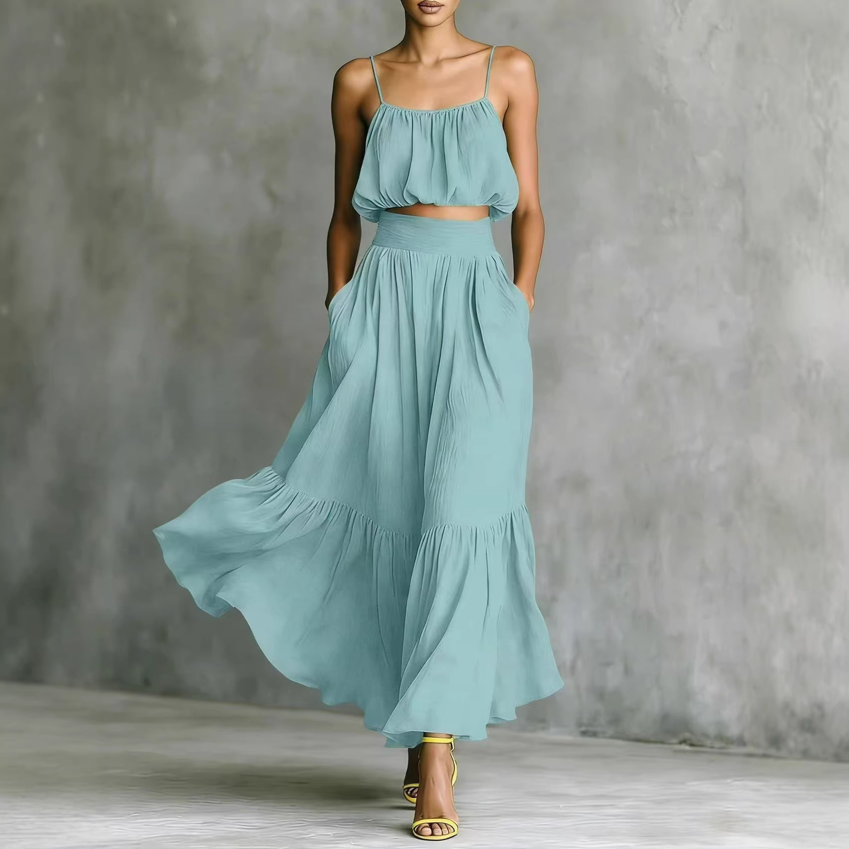 طقم صيفي نسائي من قطعتين: توب  - مراجعة Maxi Dress Boho وسعره