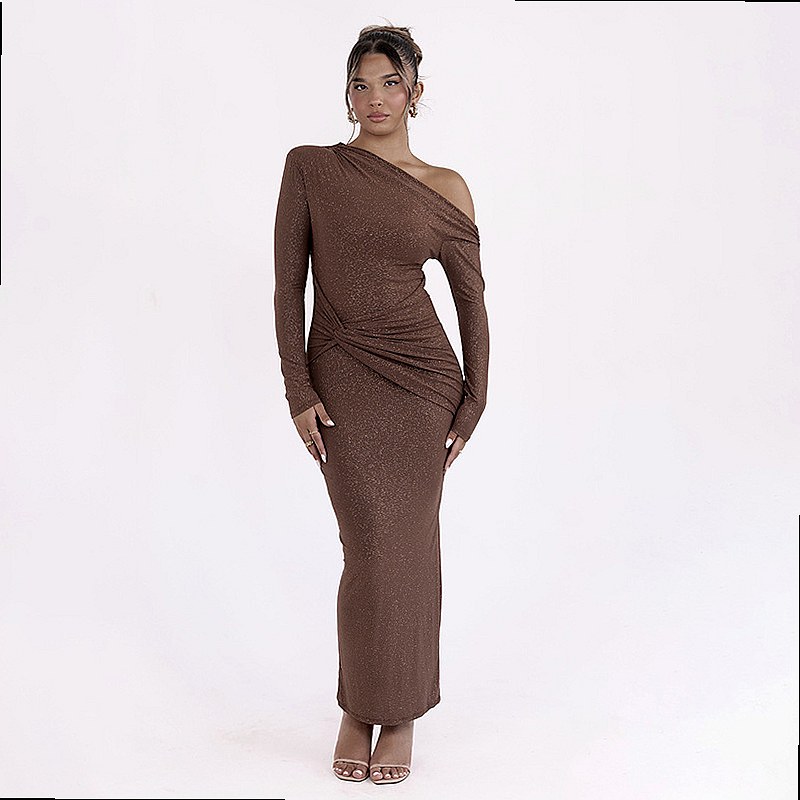 فستان ضيق مثير بكتف واحد وأكما - مراجعة Ruched Dress Mini وسعره