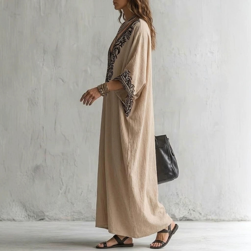 فستان ماكسي نسائي بوهو مطرز بت - مراجعة Maxi Dress Boho وسعره