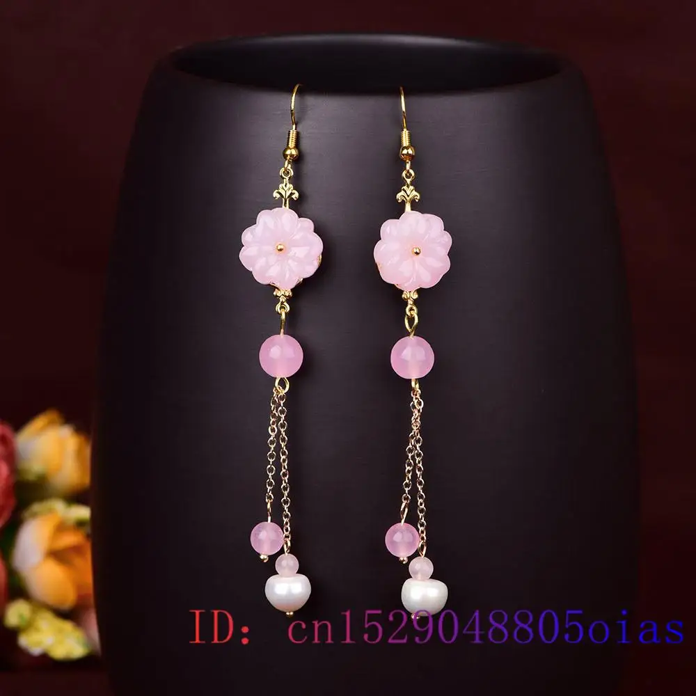 الوردي اليشم زهرة أقراط العقيق - مراجعة Women Fashion Jewellery وسعره