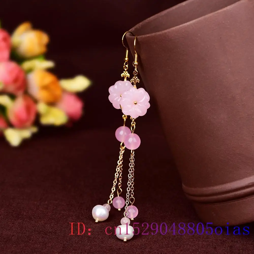 الوردي اليشم زهرة أقراط العقيق - مراجعة Women Fashion Jewellery وسعره