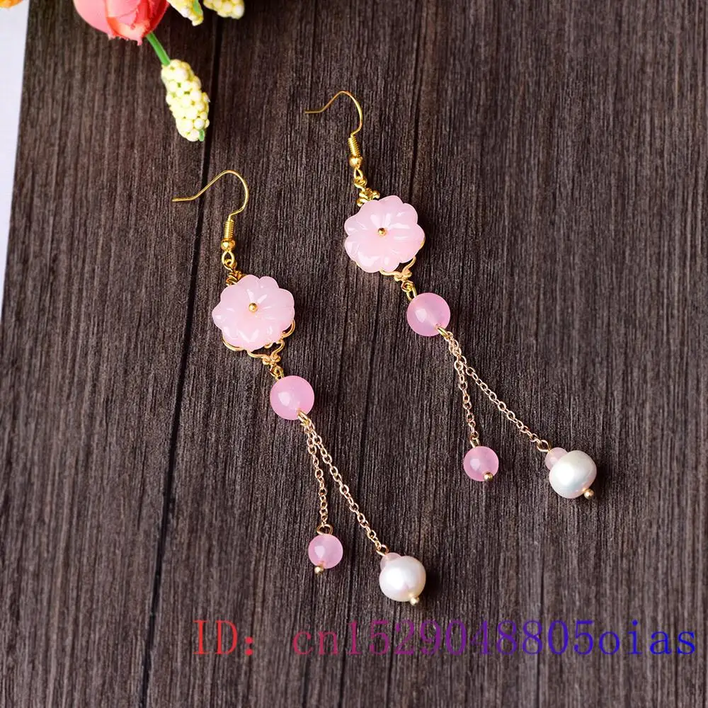 الوردي اليشم زهرة أقراط العقيق - مراجعة Women Fashion Jewellery وسعره