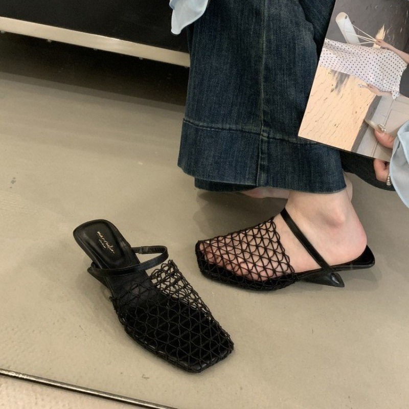 نسج شبكة حذاء نسائي بكعب عالٍ  - مراجعة Women'S Fashion Trends Summer 2025 وسعره