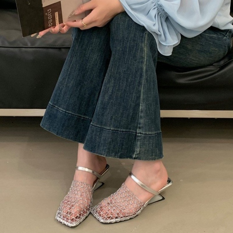 نسج شبكة حذاء نسائي بكعب عالٍ  - مراجعة Women'S Fashion Trends Summer 2025 وسعره