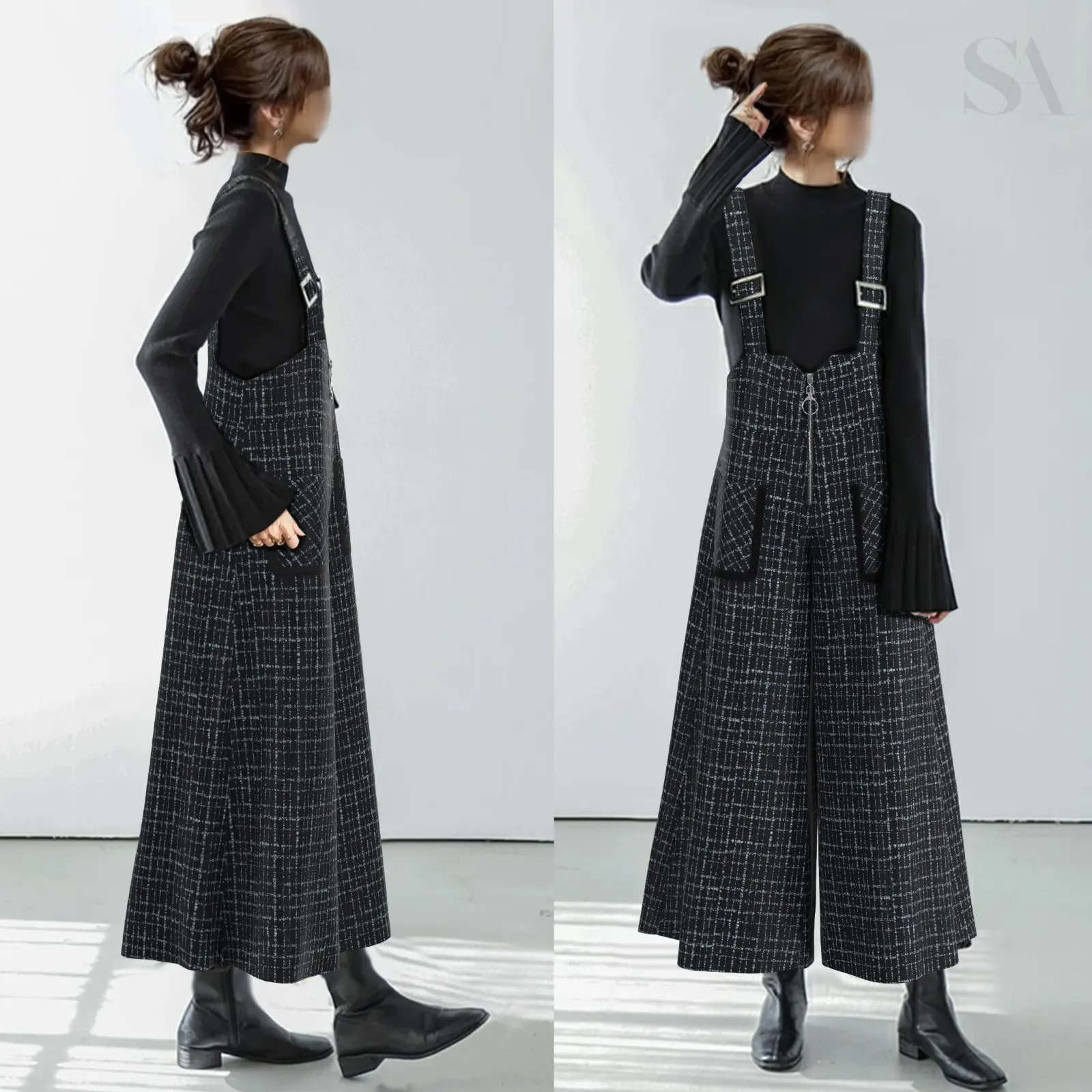 أفرول نسائي واسع الساقين بتصمي - مراجعة Women'S Fashion Utility Pants وسعره