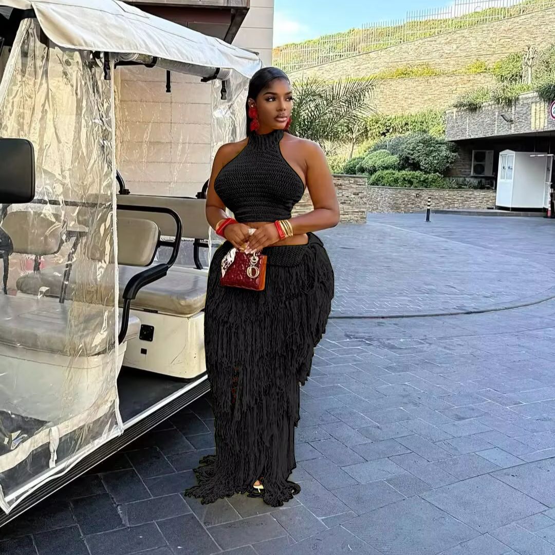 فستان ماكسي كروشيه محبوك من قط - مراجعة Maxi Dress Boho وسعره