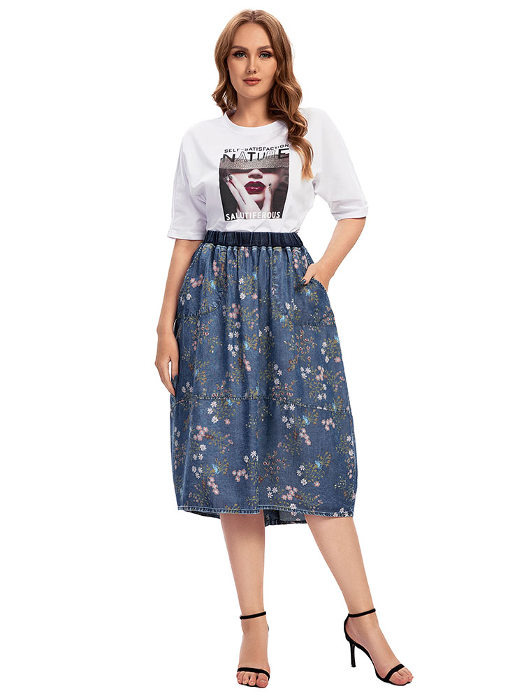 المرأة حجم كبير تنورة الدنيم ع - مراجعة Women'S Fashion Kilt وسعره