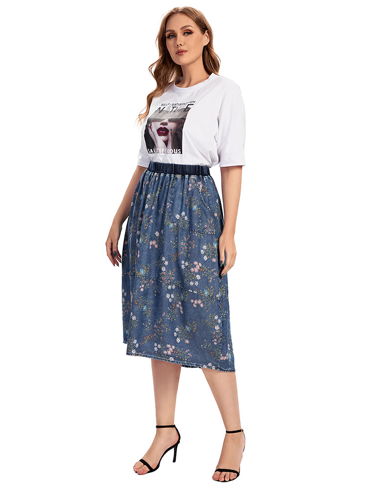المرأة حجم كبير تنورة الدنيم ع - مراجعة Women'S Fashion Kilt وسعره