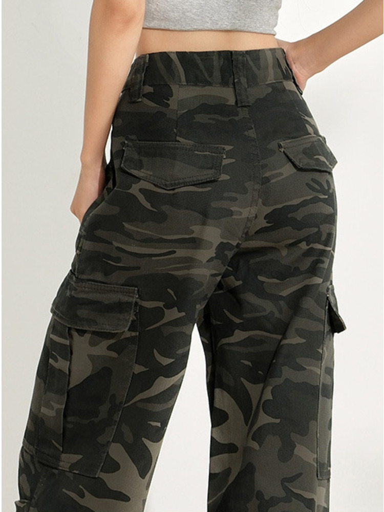 جينز نسائي عصري بنقشة التمويه، - مراجعة Women'S Fashion Utility Pants وسعره