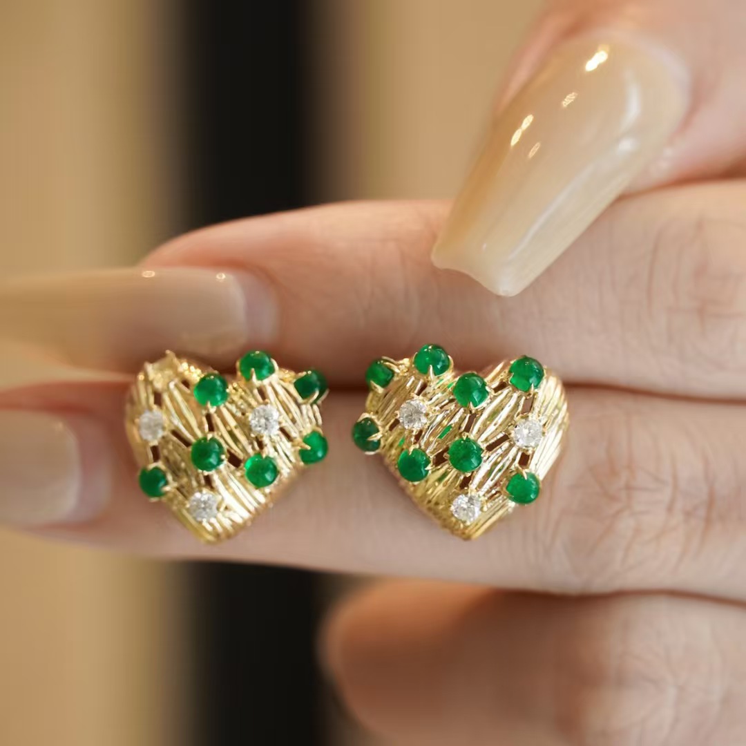 Retro14K الذهب معبأ الزمرد قطر - مراجعة Women'S Fashion Victorian Era وسعره