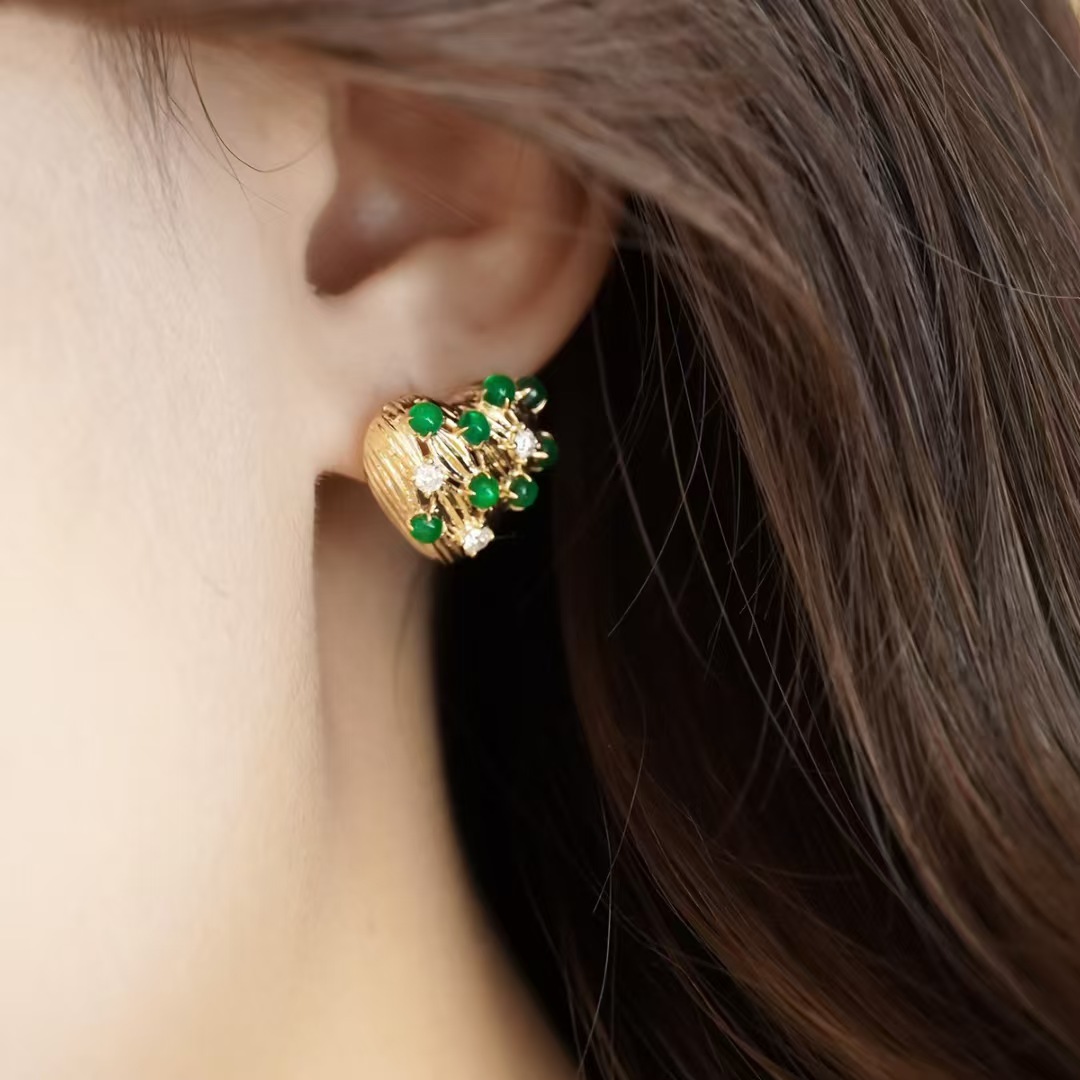 Retro14K الذهب معبأ الزمرد قطر - مراجعة Women'S Fashion Victorian Era وسعره