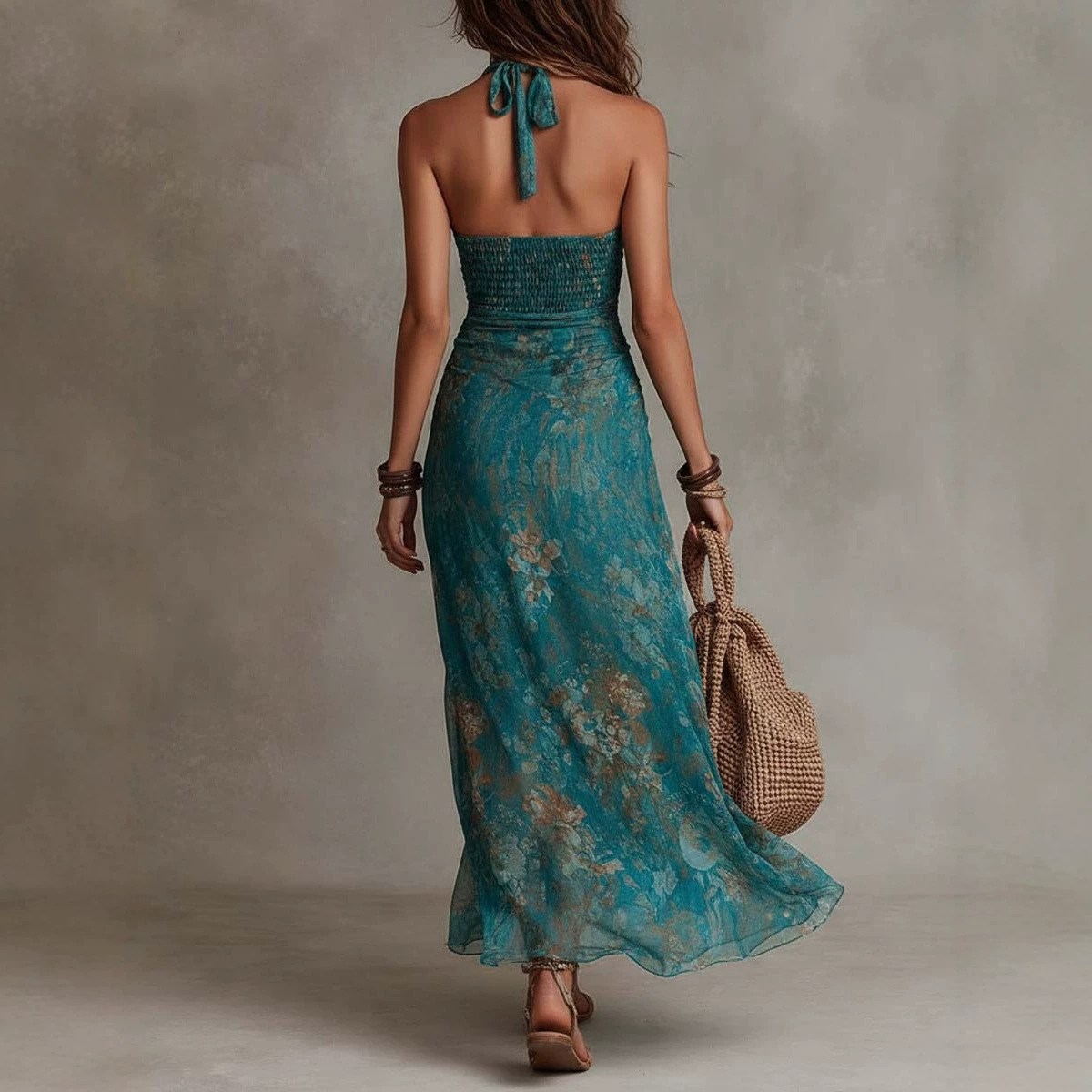 فستان نسائي طويل بتصميم هالتر  - مراجعة Maxi Dress Boho وسعره