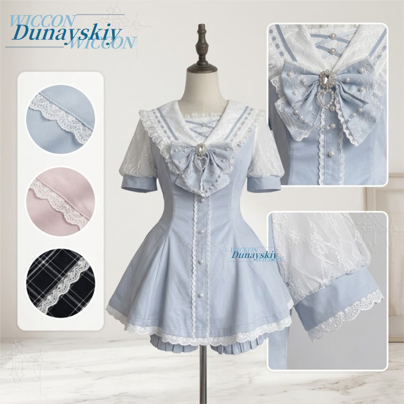 طقم فستان بياقة بحار، بأكمام ق - مراجعة Women'S Fashion Kilt وسعره
