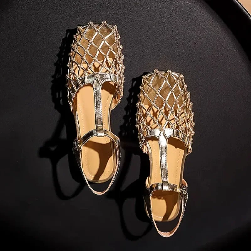 صنادل نسائية شبكية منسوجة بمقد - مراجعة Women'S Fashion Trends Summer 2025 وسعره