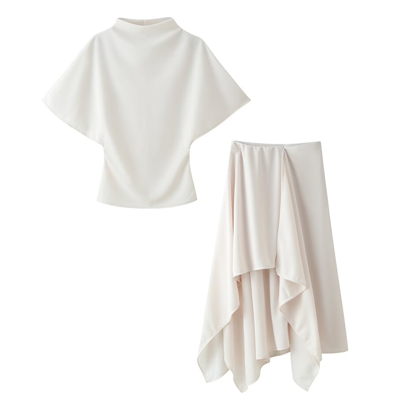 طقم نسائي كوري من قطعتين من Gu - مراجعة Asymmetric Top Women وسعره