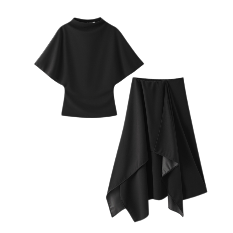 طقم نسائي كوري من قطعتين من Gu - مراجعة Asymmetric Top Women وسعره