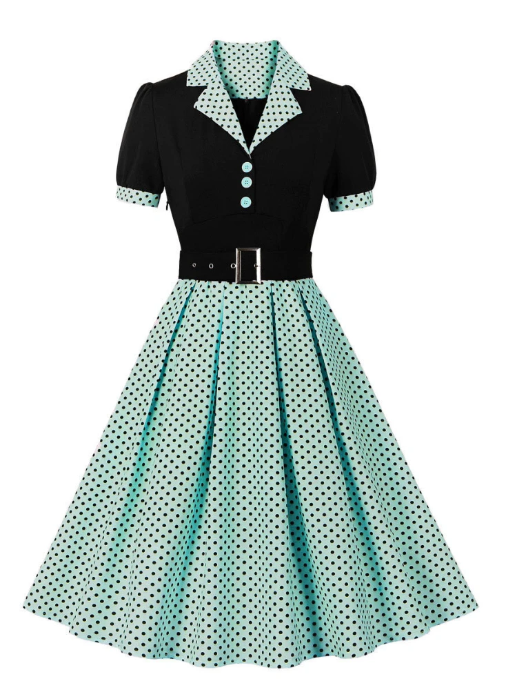 فساتين عتيقة بطيات منقطة للنسا - مراجعة Women'S Fashion From The 60S وسعره