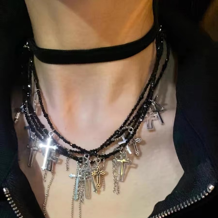 القوطية الصليب شرابات قلادة قل - مراجعة Women Fashion Jewellery وسعره