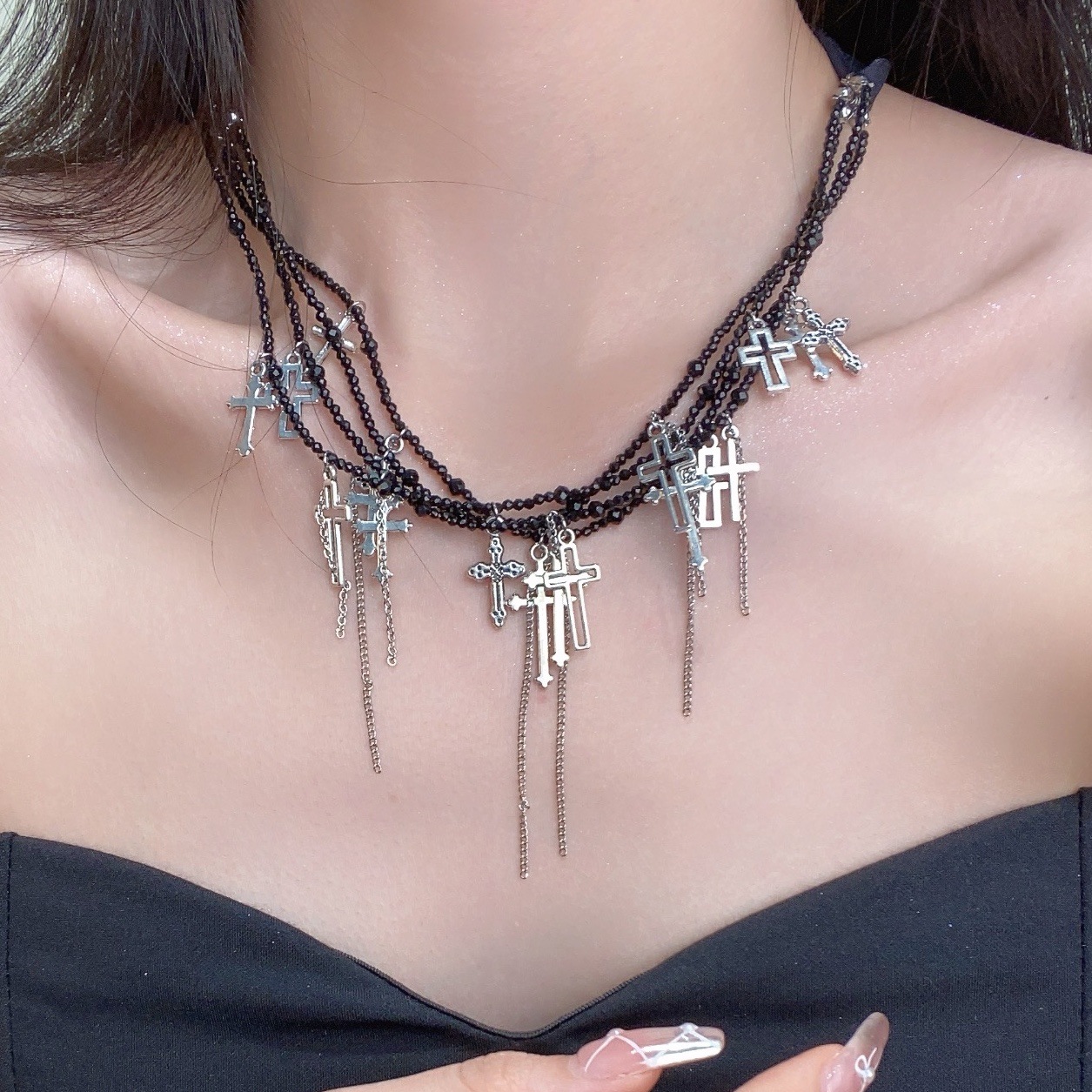 القوطية الصليب شرابات قلادة قل - مراجعة Women Fashion Jewellery وسعره