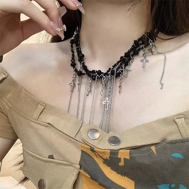 القوطية الصليب شرابات قلادة قل - مراجعة Women Fashion Jewellery وسعره