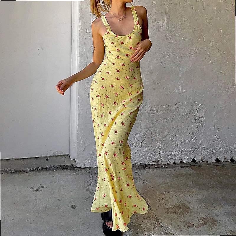 فستان ماكسي طويل بطبعة زهور فر - مراجعة Maxi Dress Boho وسعره