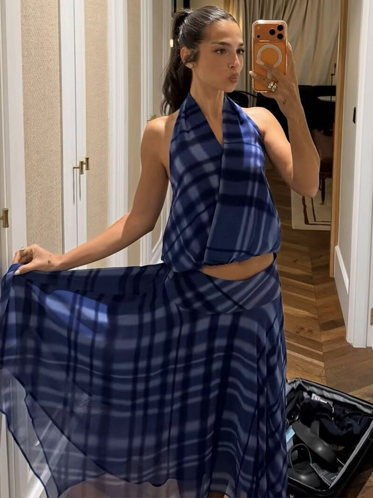 طقم تنورة ميدي من TFMLN للنساء - مراجعة Asymmetric Top Women وسعره