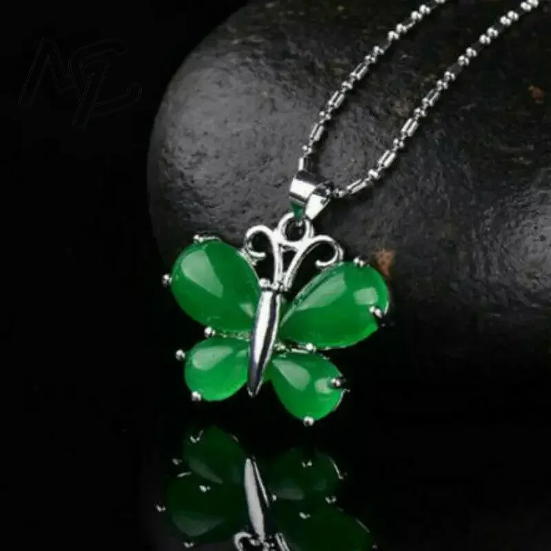 S925 الفضة الأخضر اليشم عقد بح - مراجعة Women Fashion Jewellery وسعره