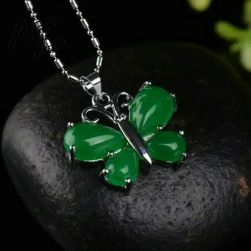 S925 الفضة الأخضر اليشم عقد بح - مراجعة Women Fashion Jewellery وسعره