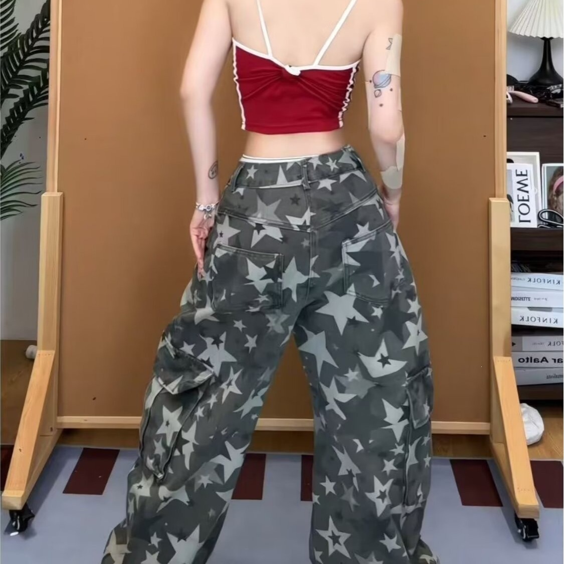 بنطلون كارجو نسائي بنقشة التمو - مراجعة Women'S Fashion Utility Pants وسعره
