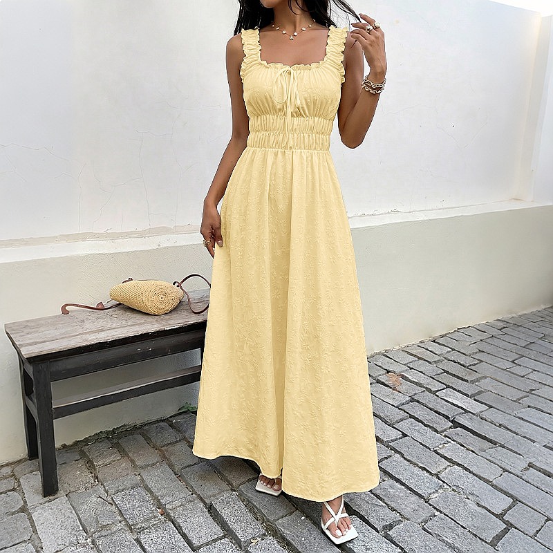 فستان صيفي بدون أكمام برقبة مر - مراجعة Maxi Dress Boho وسعره