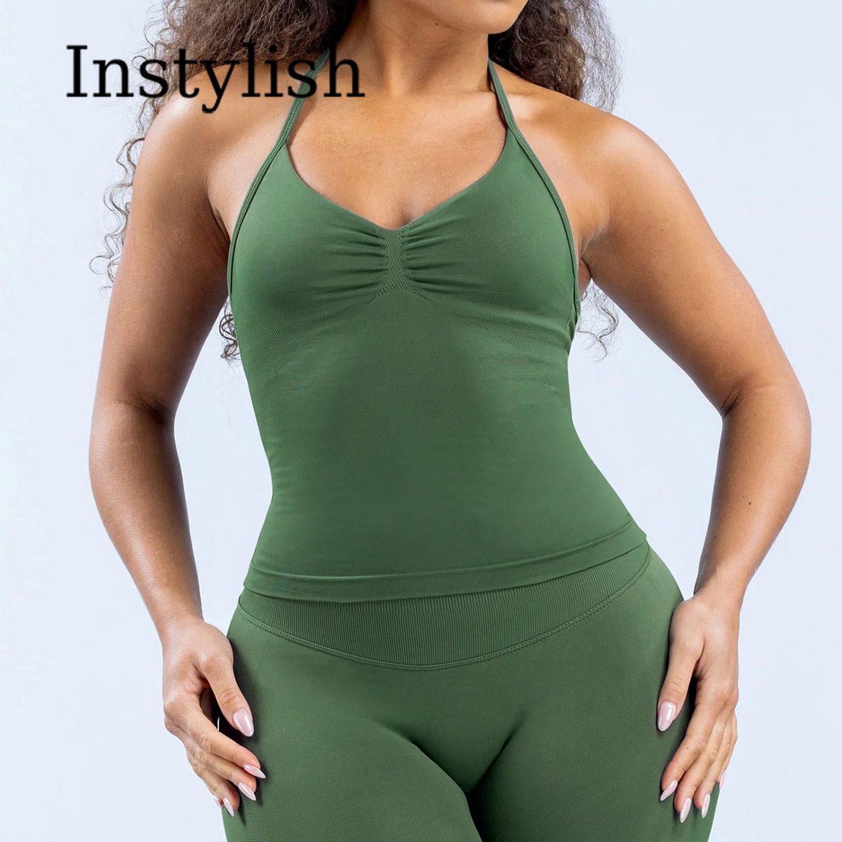 طقم يوجا نسائي من قطعتين بدون  - مراجعة High Waist Leggings وسعره