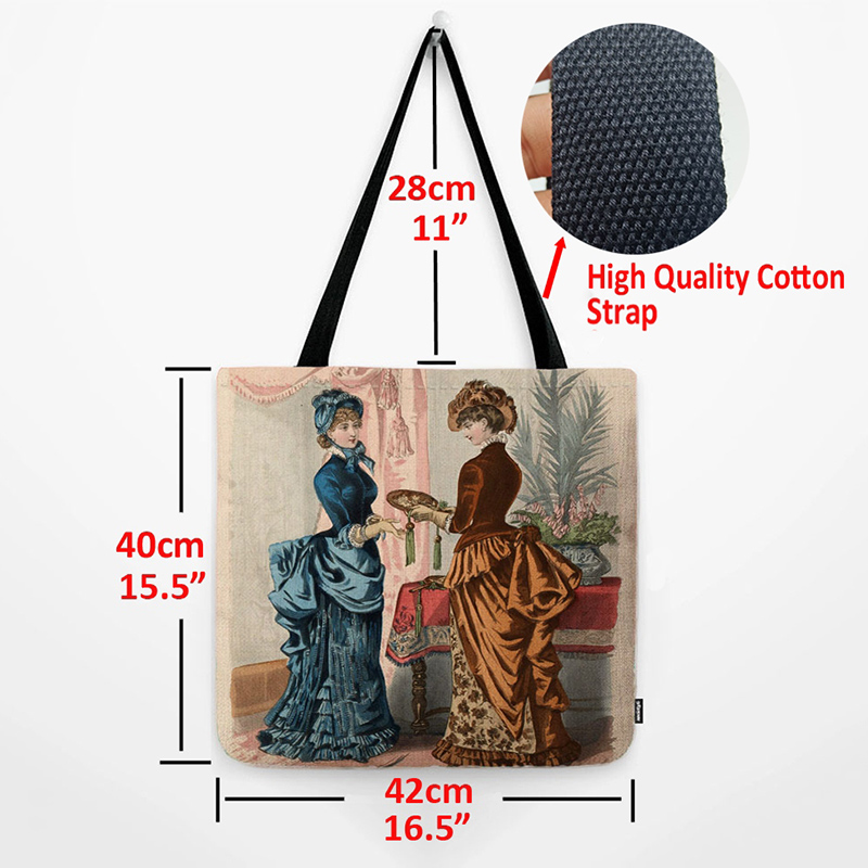 حقيبة كتف من الكتان القطني الم - مراجعة Women'S Fashion Victorian Era وسعره