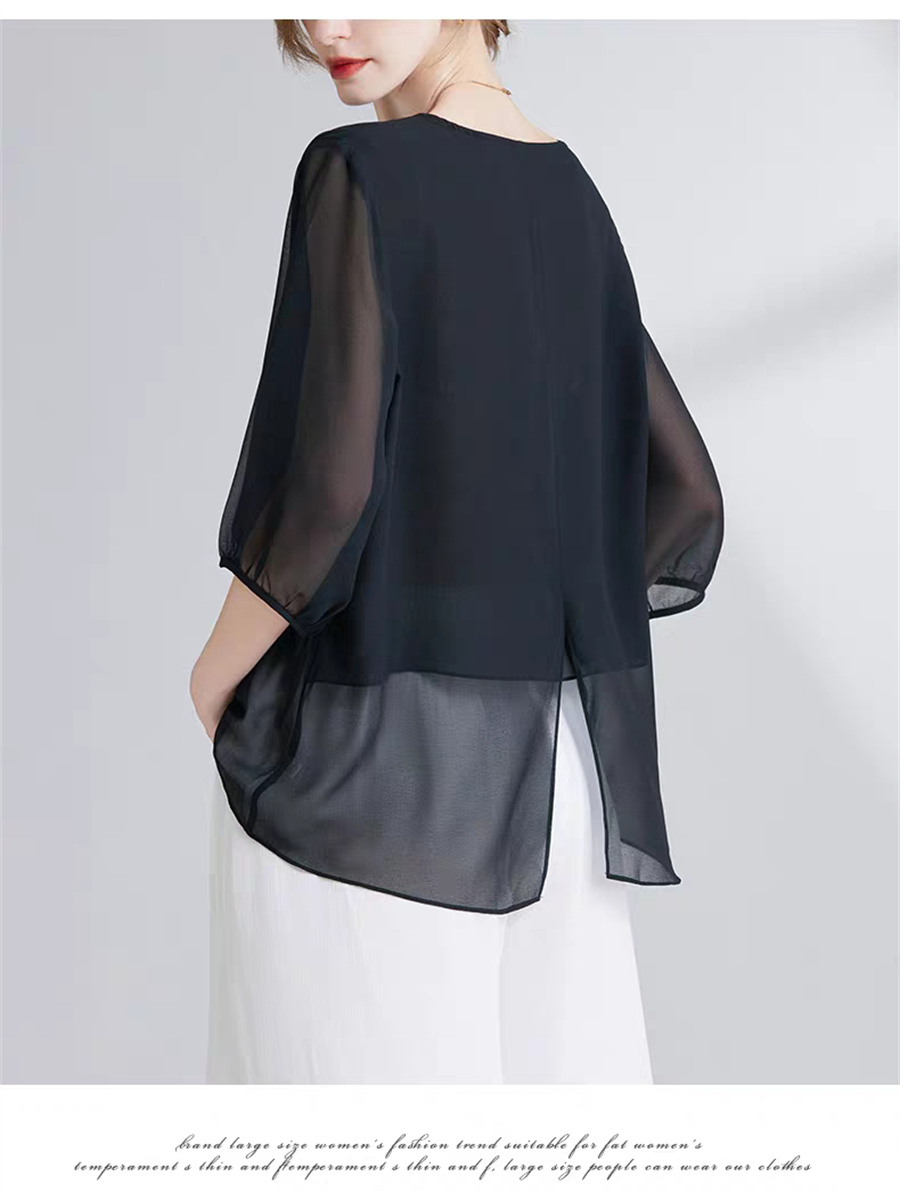 بلوزة نسائية كورية الطراز من ا - مراجعة Asymmetric Top Women وسعره