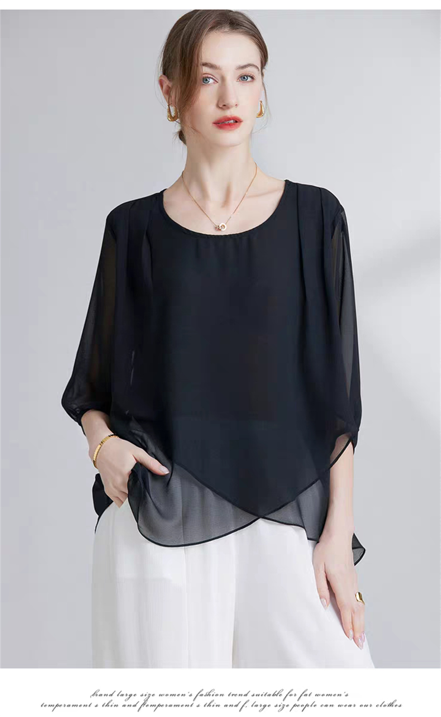 بلوزة نسائية كورية الطراز من ا - مراجعة Asymmetric Top Women وسعره