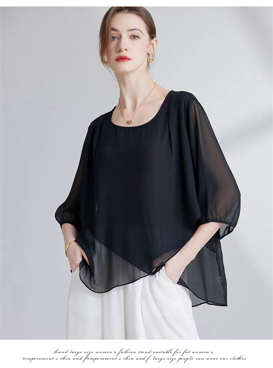 بلوزة نسائية كورية الطراز من ا - مراجعة Asymmetric Top Women وسعره