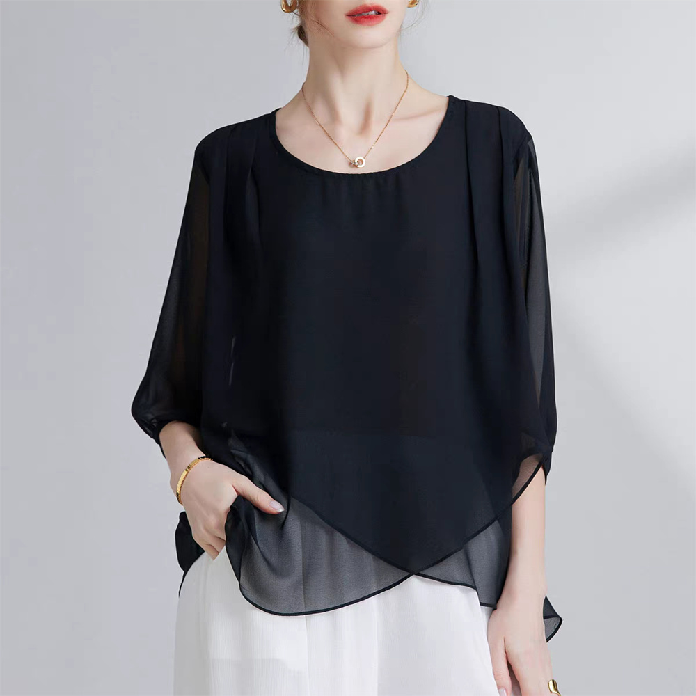 بلوزة نسائية كورية الطراز من ا - مراجعة Asymmetric Top Women وسعره