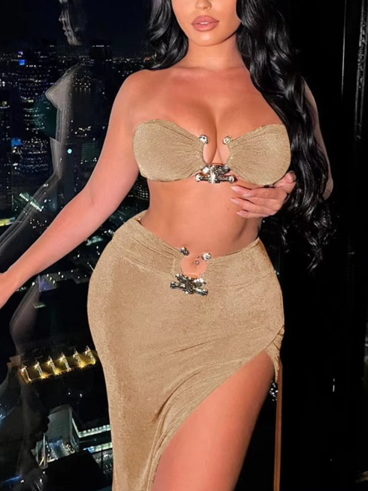 أنيقة مثير العصابة مع شق تنورة - مراجعة Asymmetric Top Women وسعره